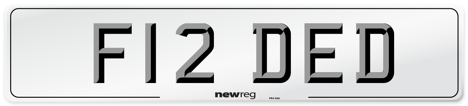F12 DED Number Plate from New Reg